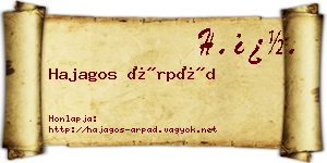 Hajagos Árpád névjegykártya