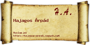 Hajagos Árpád névjegykártya